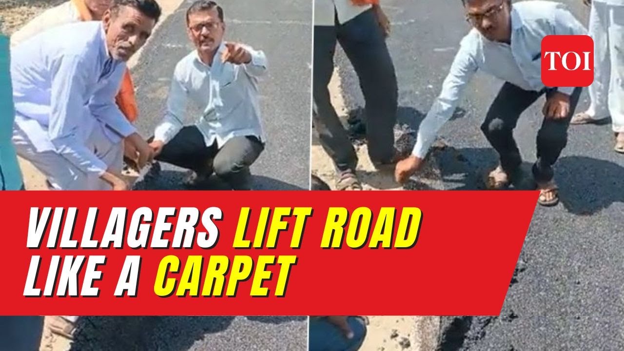 Major road scam in Maharashtra's Jalna: Villagers lift newly-made road like a carpet with bare hands