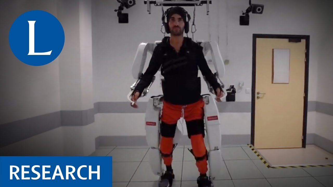 Exoskeleton Controlled by a Brain-Machine Interface
