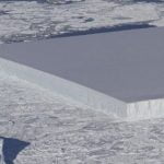 Imagem relacionada a Iceberg perfeitamente quadrado confunde a Internet