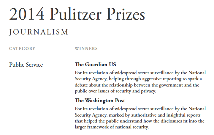 Imagem relacionada a Glenn Greenwald realmente ganhou um Prêmio Pulitzer?