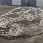 Imagem relacionada a Escultura de carro em arame é mais real do que parece