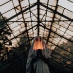 person wearing a ghost costume