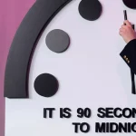 Imagem relacionada a Relógio do Apocalipse avança e mundo fica mais perto do fim