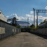 chernobyl new safe confinement by railway tracks