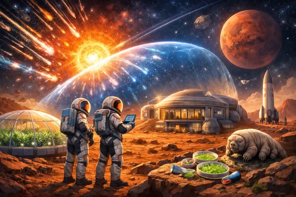 Proteção contra raios cósmicos é decisiva para os primeiros humanos em Marte ia radiacao cosmica