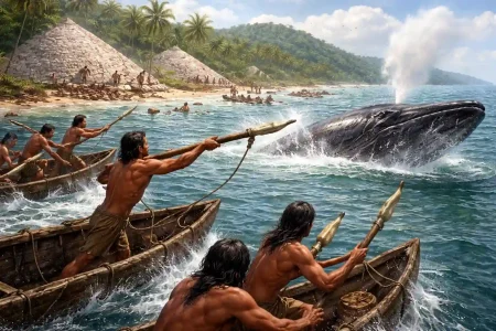 Brasileiros antigos já caçavam baleias há 5 mil anos, revela estudo Imagem relacionada a Brasileiros antigos já caçavam baleias há 5 mil anos, revela estudo